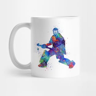 Boy Field Hockey Goalie Watercolor Silhouette Mug